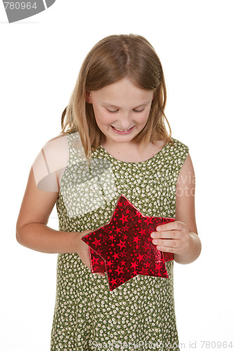 Image of girl child with present