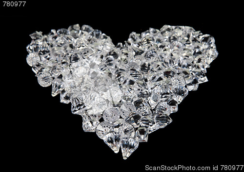 Image of heart of diamonds on black