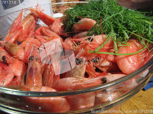 Image of Fresh shrimps ready to be served on a boat trip