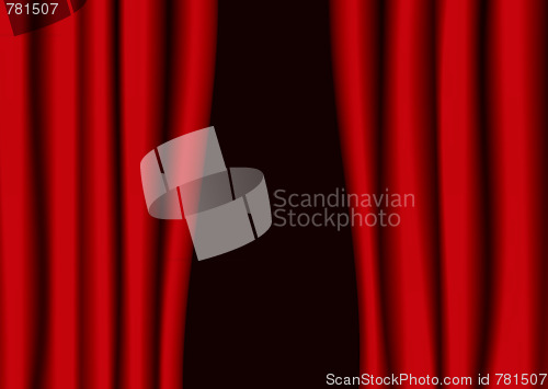 Image of red theater curtain gap