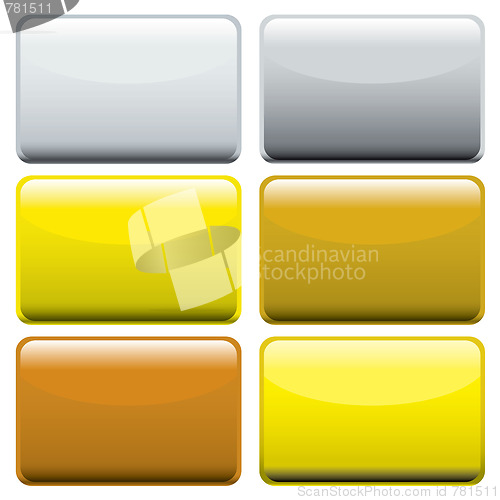 Image of metallic oblong web buttons