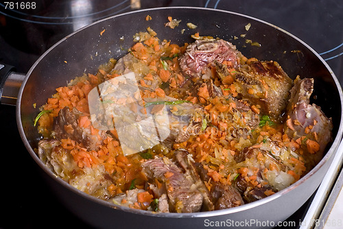 Image of frying meat 