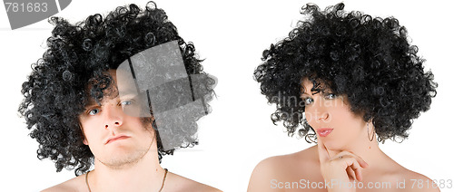 Image of frizzy woman and man