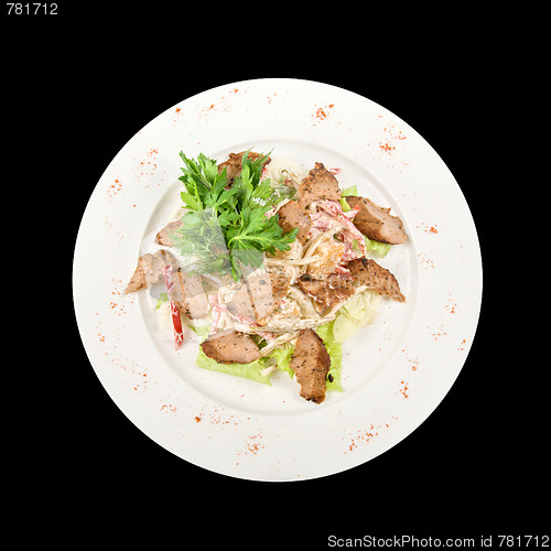 Image of salad of meat and vegetable 