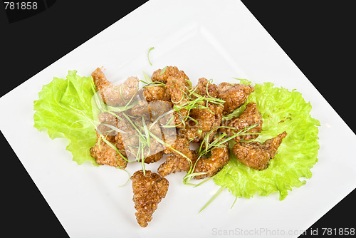 Image of fish fillet at caramel 