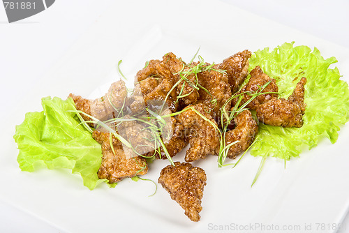 Image of fish fillet baked at caramel 