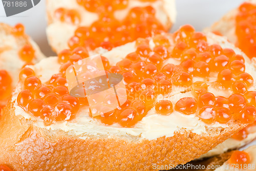 Image of Sandwich caviar closeup