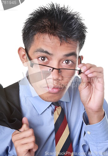 Image of Intrigued businessman portrait