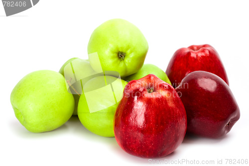 Image of heap of green and red apples