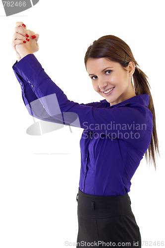 Image of woman celebrating success 