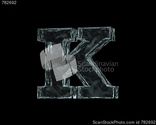 Image of frozen letter k