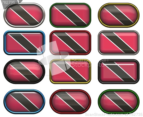 Image of 12 buttons of the Flag of Trinidad Tobago