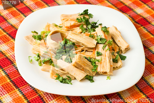 Image of Yuba (tofu bamboo) salad