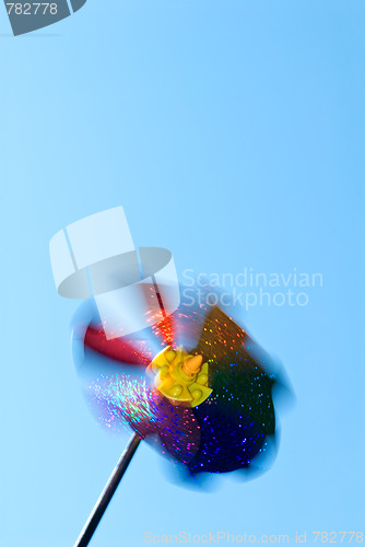 Image of Wind-toy at clear blue sky