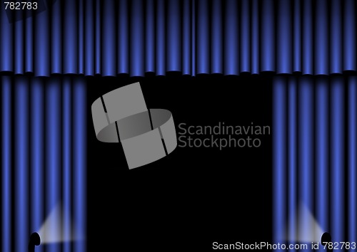 Image of Blue Curtains Open