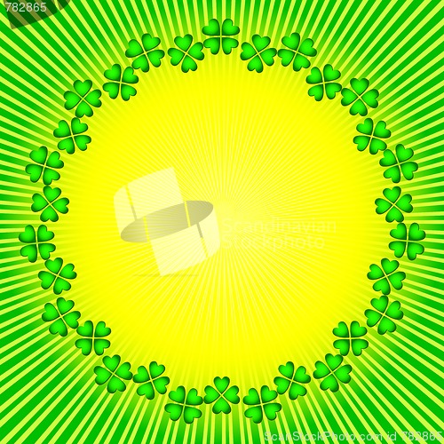 Image of Abstract green-yellow background with sunburst 