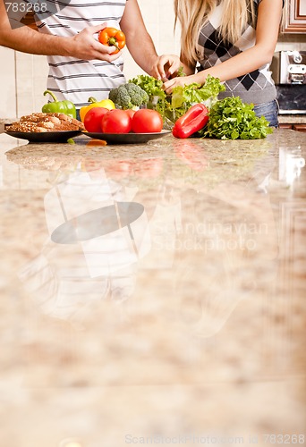 Image of Young Couple with Vegetables