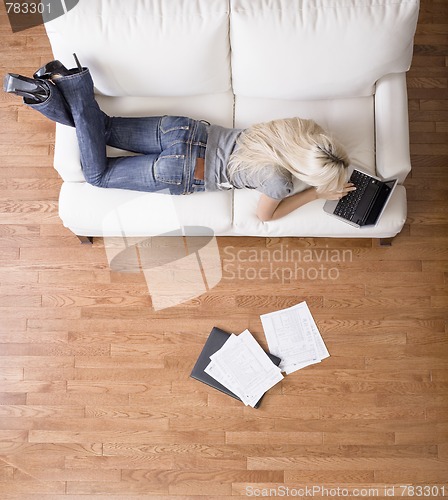 Image of Woman Using Laptop