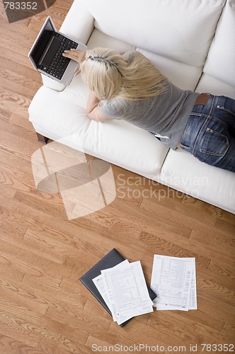 Image of Woman Using Laptop