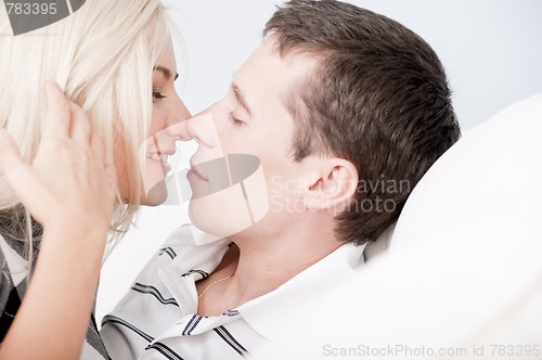 Image of Affectionate Couple About to Kiss