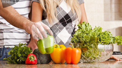 Image of Young Couple with Vegetables