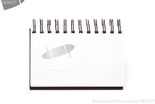 Image of Blank Spiral Note Pad Standing on White