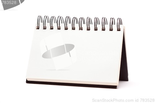 Image of Blank Spiral Note Pad Standing on White