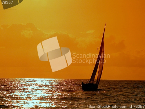 Image of sailing to the sunset