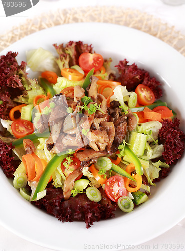 Image of Vegetable salad with oyster mushroom