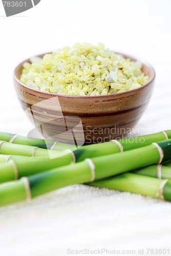 Image of green bamboo bath salt