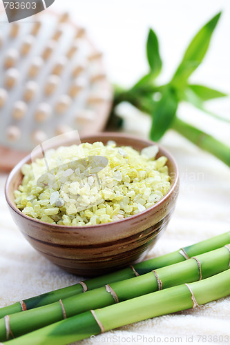 Image of green bamboo bath salt