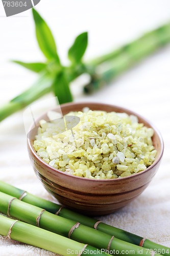 Image of green bamboo bath salt