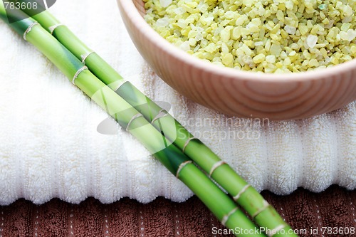 Image of green bamboo bath salt