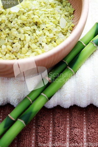 Image of green bamboo bath salt