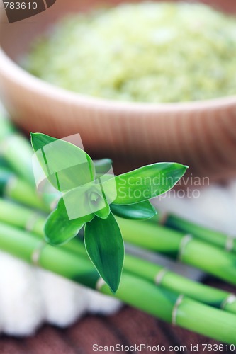 Image of green bamboo bath salt