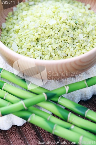 Image of green bamboo bath salt