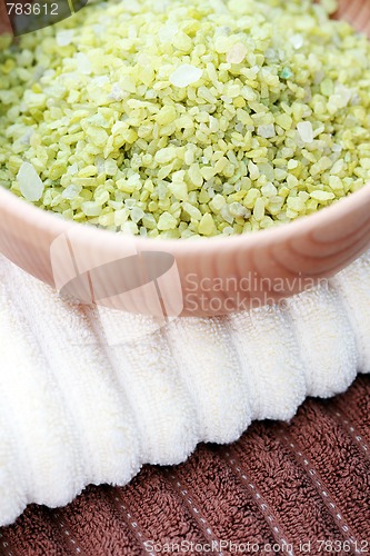 Image of green bamboo bath salt
