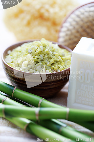 Image of green bamboo bath salt