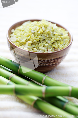 Image of green bamboo bath salt
