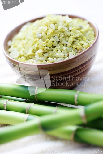 Image of green bamboo bath salt