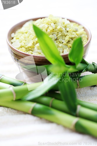 Image of green bamboo bath salt
