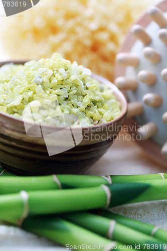 Image of green bamboo bath salt