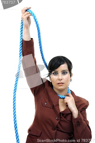 Image of businesswoman boss with rope