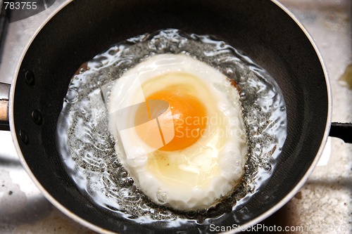 Image of beautiful and tasty Fried egg in a frying pan