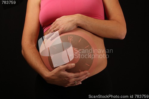 Image of beautiful pregnant woman expecting a baby girl