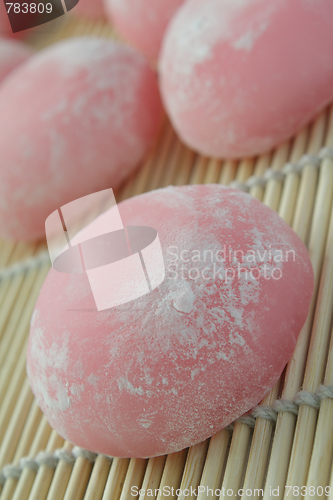 Image of Pink Japanese rice cakes