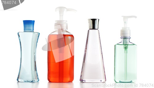 Image of Soap / lotion / shampoo against white