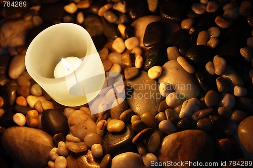 Image of Candle and Rocks