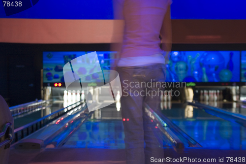 Image of Waiting for her turn in the Bowling Alley