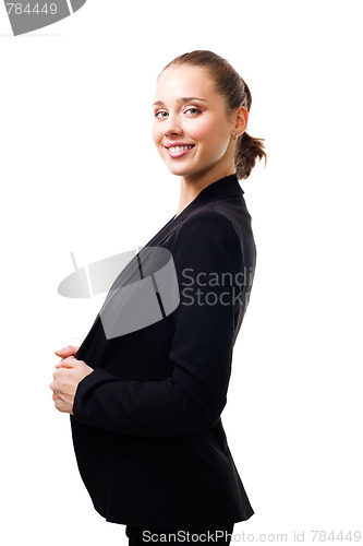 Image of Pregnant woman in bussintess clothes